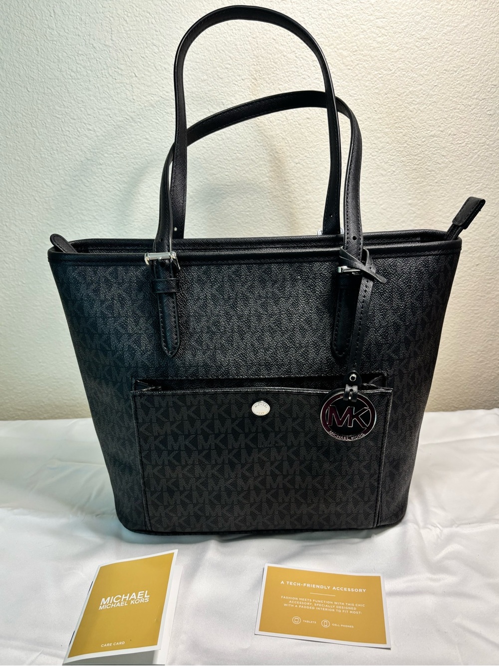 Michael Kors Jet Set Medium Tote Bag with Snap Front Pocket